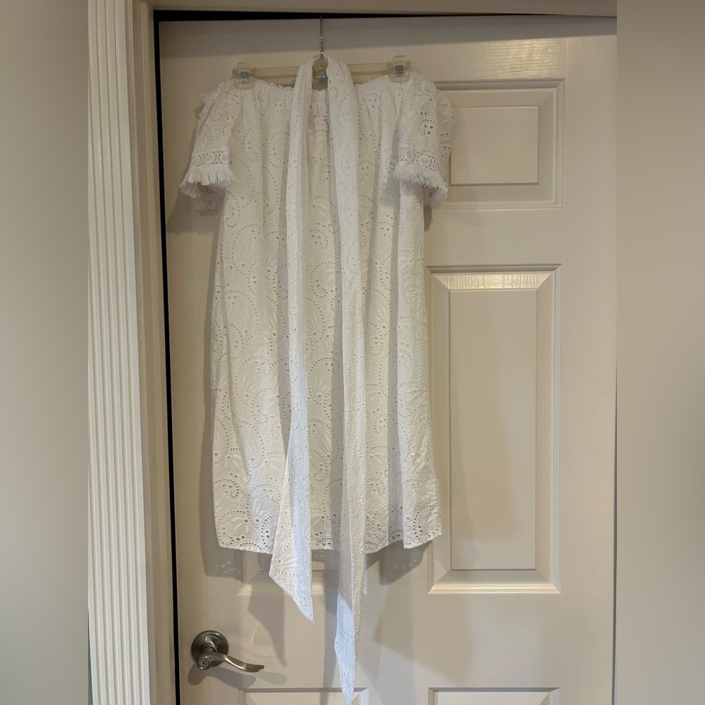 Lilly Pulitzer Shanelle White Eyelet Blouse